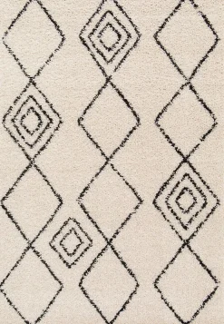 Tapis Shaggy Coltrane motif Berbère L. 160 x l. 230 x ep. 3 cm beige GoodHome