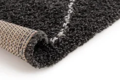 Tapis Shaggy Coltrane motif Berbère L. 170 x l. 120 x ep. 3 cm noir GoodHome