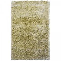 Tapis shaggy fait main motif uni MALAIDORY, Écru, beige