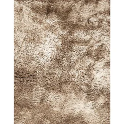 Tapis shaggy fait main motif uni ADORE 2, noisette