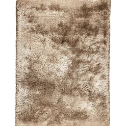 Tapis shaggy fait main motif uni ADORE 2, noisette