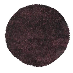 Tapis shaggy fait main motif uni MALAIDORY, violet
