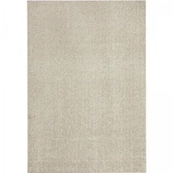 Tapis shaggy tissé motif uni TAPITOP, beige