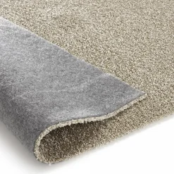 Tapis shaggy tissé motif uni TAPITOP, beige