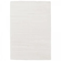 Tapis shaggy tissé motif uni AMORE 1, blanc