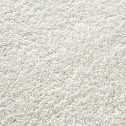 Tapis shaggy tissé motif uni AMORE 1, blanc