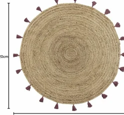 Tapis Shira - tapis rond à pompons - Douceur d'Intérieur - Tapis