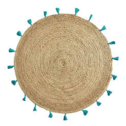 Tapis Shira - tapis rond à pompons - Douceur d'Intérieur - Tapis
