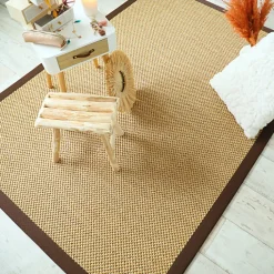 Tapis sisal - Kidara chaume - Ganse marron - 120 x 170 cm