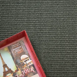 Tapis Sisal Quintana anthracite - Ganse coton anthracite - 160 x 230 cm