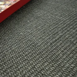 Tapis Sisal Quintana anthracite - Ganse coton anthracite - 160 x 230 cm