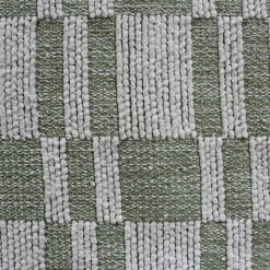 Tapis tissé en coton vert kaki L.90 x l.60 cm Ornami