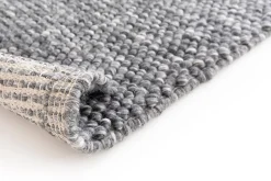 Tapis tissé main Laine L. 160 x l. 230 x ep. 1 cm gris GoodHome