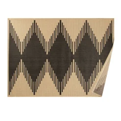 Tapis tissé plat Izel ethnique naturel L.200 x l.150 cm