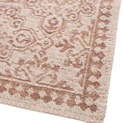Tapis tissage à plat Bajra GoodHome L. 120cm x l. 170cm crème et marron