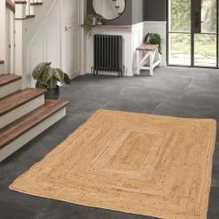 Tapis tissage à plat Melua GoodHome L. 200cm x l. 290cm naturel