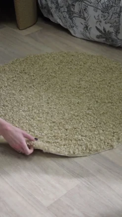 Tapis toucher bouclette beige Ø90 x ep.3cm