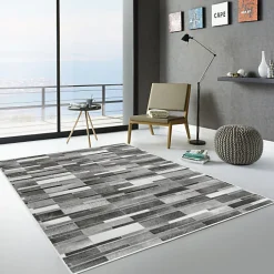 Tapis toucher soft - Imprimé peau de vache - Parement gris - 60 x 90 cm