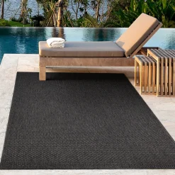 Tapis Toulouse extérieur uni, Anthracite, 120 x 160 cm