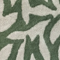 Tapis tufté feuillage vert L.90 x l.60 cm Ornami