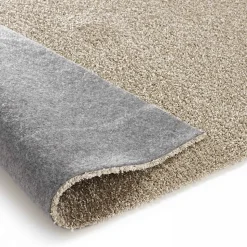 Tapis uni à poils longs en polypropylène 160 x 230 cm sable Oviala