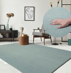 Tapis uni antidérapant lavable Bleu - 120 x 160 cm - RELAX