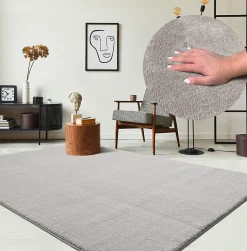 Tapis uni antidérapant lavable Sable - 60 x 110 cm - RELAX