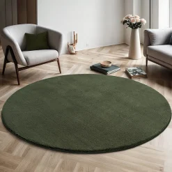 Tapis uni antidérapant lavable Forêt - 200 cm Ronde - RELAX