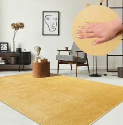 Tapis uni antidérapant lavable Or - 200 x 280 cm - RELAX