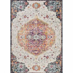 Tapis Vintage Oriental - LYN3 MED Couleurs vives, Orange, rose, bleu
