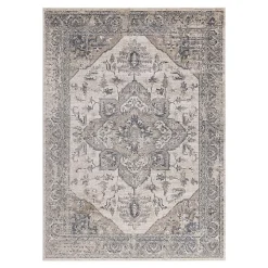 Tapis vintage rectangle rayé beige Gobi 230x160 CM - Beige clair