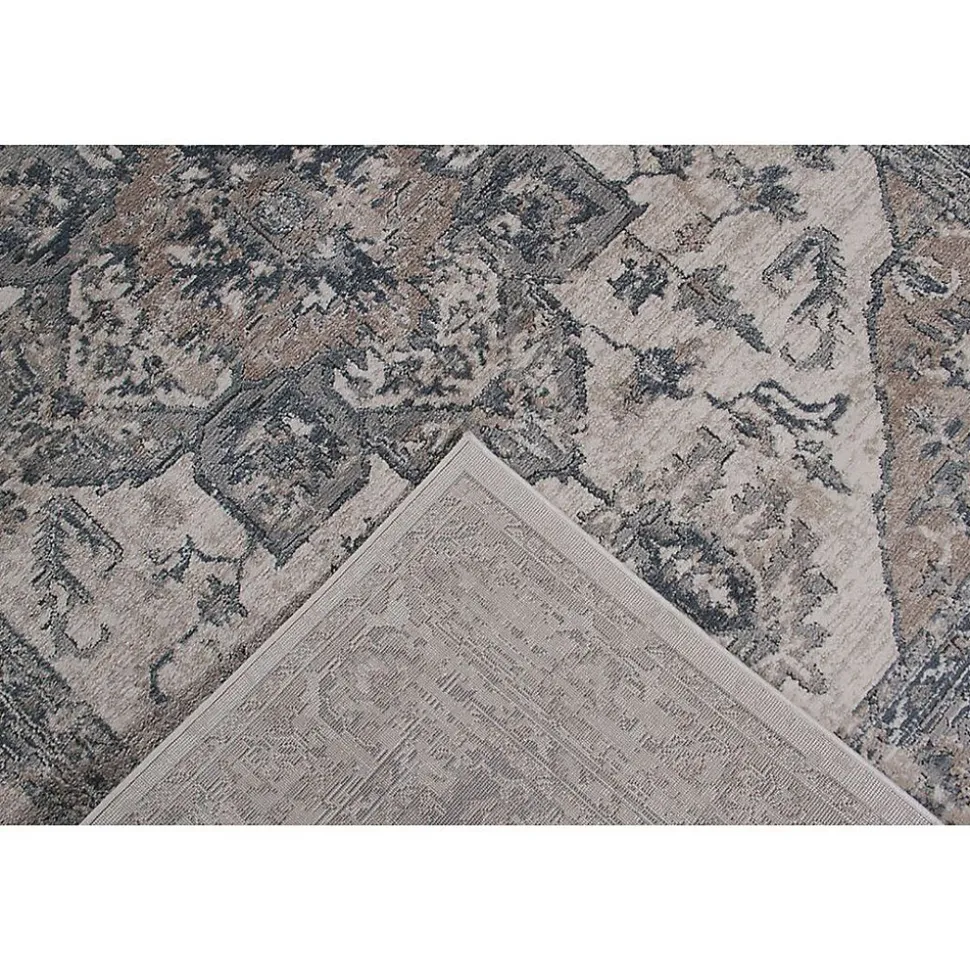 Tapis vintage rectangle rayé beige Gobi 230x160 CM - Beige clair