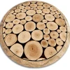 Tapis vinyl rond pour le salon Tulup fi100 cm Facile d'entretien Coupe transversale du tronc