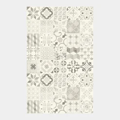 Tapis Vinyle - Carreaux de ciment - Noir - 100 x 160 cm