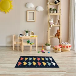 Tapis vinyle motif dinosaures multicolor L.83 x l.49,5 cm x ep. 2 mm