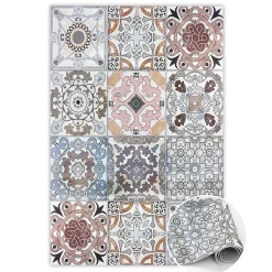 Tapis vinyle pour l'entrée Tulup 140x210 cm Facile d'entretien Carreaux portugais