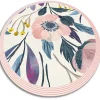Tapis vinyle rond pour l'entrée Tulup fi120 cm Facile d'entretien Fleurs