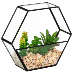 Terrarium artificiel Pia noir H20cm - Atmosphera