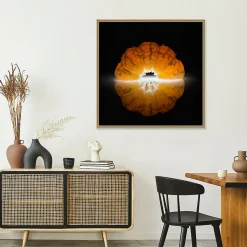 Tirage encadré sur verre synthétique mandarine 90x90 cm Fabriqué en France