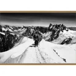 Tirage encadré sur verre synthétique mont-blanc 90x60 cm Fabriqué en France