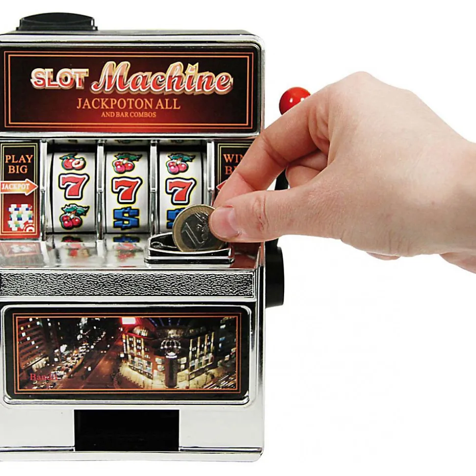 Tirelire machine à sous Slot - 13.5 x 9.6 x 18.4 Type: Jeu de soirée