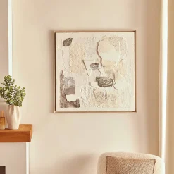 Toile 3D Azariah beige 78x78cm - Atmosphera