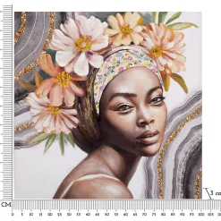 Toile décorative fait main Naomi 100x3x100 cm Modèle 1