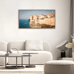 Toile imprimée Ajaccio montée sur châssis bois en pin 50x100 cm