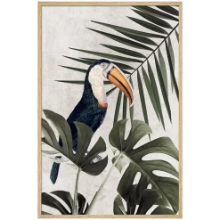Toile imprimée botanica toucan l.60 x H.90 cm