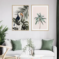 Toile imprimée botanica toucan l.60 x H.90 cm