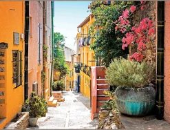 Toile imprimée Canvas Ruelle Provence montée sur châssis bois en pin 60x80 cm