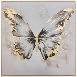 Toile imprimée encadrée Hilo 60x60cm- Gris- Atmosphera