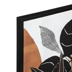 Toile imprimée encadrée Plante - bois - 58x78 cm - Atmosphera