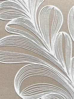 Toile imprimée feuille tissé & relief Dada Art l.50 x H.70 cm beige